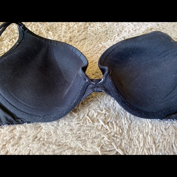 Victoria's Secret Black and White Lace Printed Bow Detail Very Sexy Push Up - Picture 5 of 7